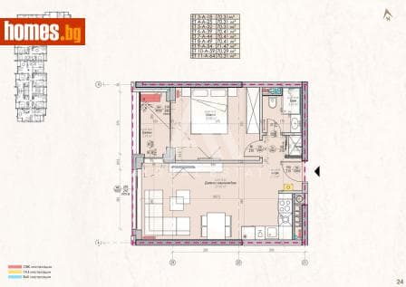 Двустаен, 70m²