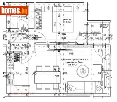 Двустаен, 65m²