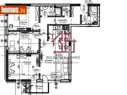 Тристаен, 116m²