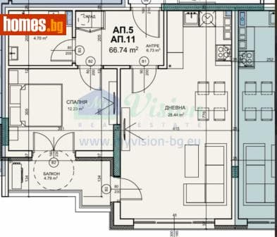Двустаен, 75m²