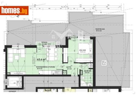 Двустаен, 71m²