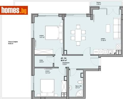 Тристаен, 107m²