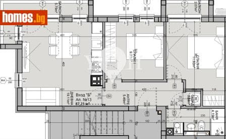 Тристаен, 87m²