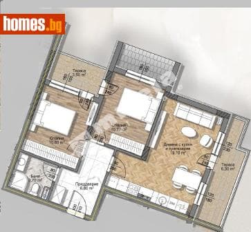 Тристаен, 87m²