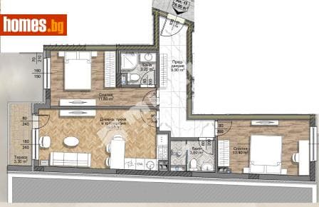 Тристаен, 93m²
