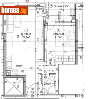 Двустаен, 65m²