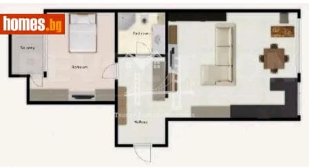 Двустаен, 80m²