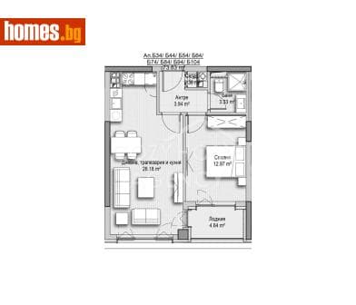 Двустаен, 73m²