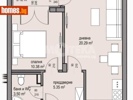 Двустаен, 67m²