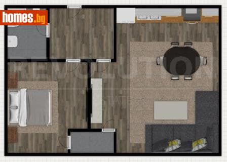 Двустаен, 60m²