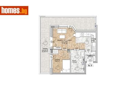 Двустаен, 79m²