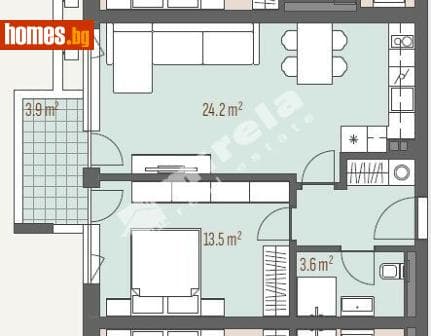 Двустаен, 68m²