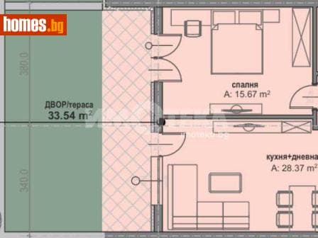 Двустаен, 77m²