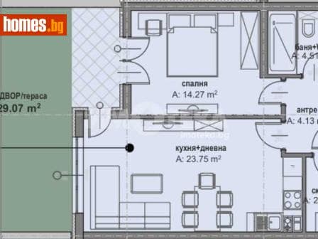 Двустаен, 67m²
