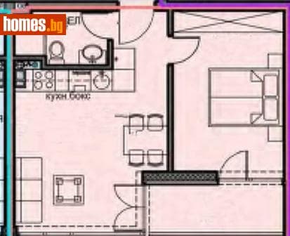 Двустаен, 58m²