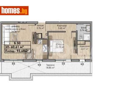 Двустаен, 93m²