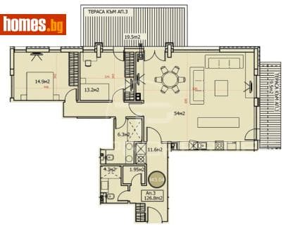 Тристаен, 143m²