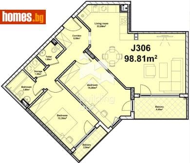 Тристаен, 116m²
