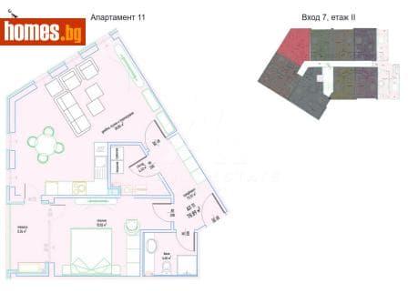 Двустаен, 95m²