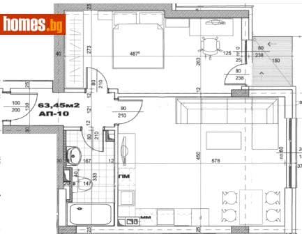 Двустаен, 85m²