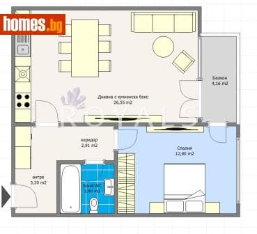 Двустаен, 75m²