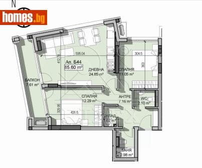 Тристаен, 90m²