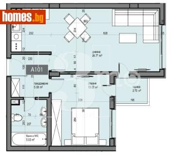 Двустаен, 72m²