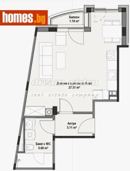 Едностаен, 50m²