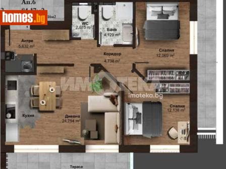 Тристаен, 172m²