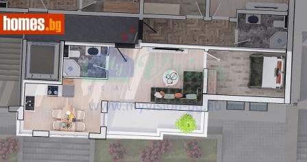 Двустаен, 62m²