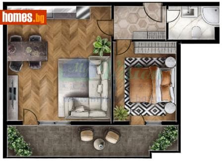 Двустаен, 78m²