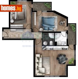 Тристаен, 112m²