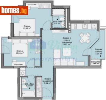 Двустаен, 105m²