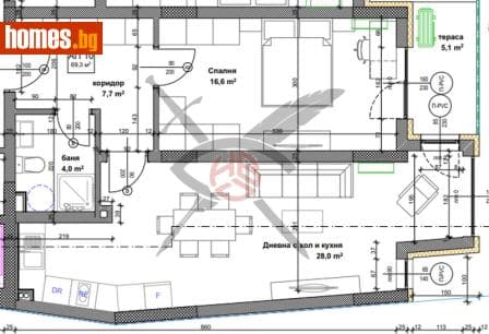 Двустаен, 84m²
