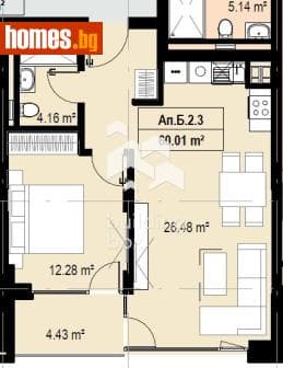 Двустаен, 69m²