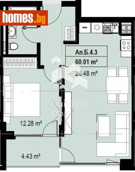 Двустаен, 69m²