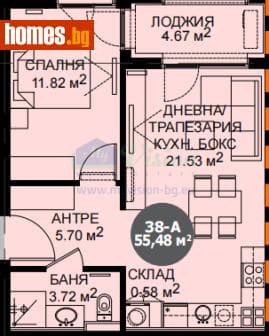 Двустаен, 65m²