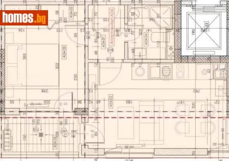Двустаен, 55m²