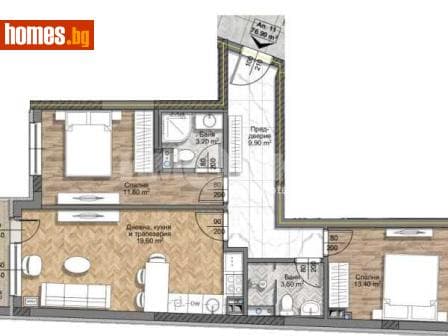 Тристаен, 93m²