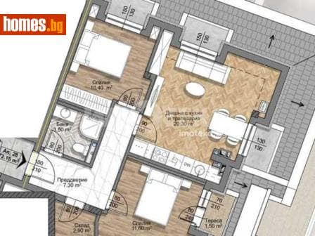 Тристаен, 85m²