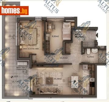 Тристаен, 99m²
