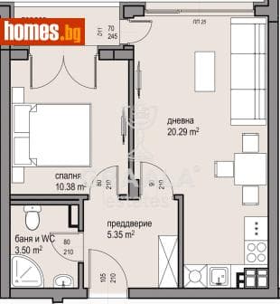 Двустаен, 66m²