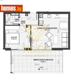 Двустаен, 60m²