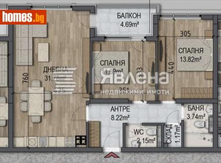 Тристаен, 108m²