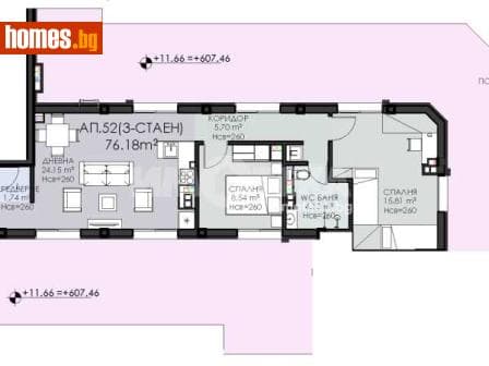 Тристаен, 87m²