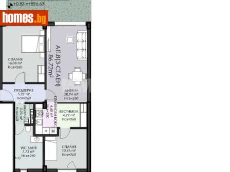 Тристаен, 121m²