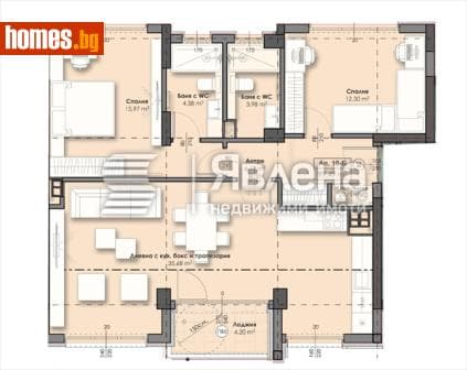 Тристаен, 121m²