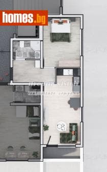Двустаен, 62m²