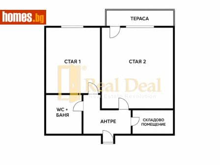 Двустаен, 48m²
