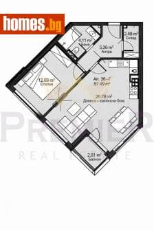 Двустаен, 85m²